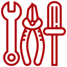 red tool icons